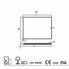 Wandspiegel met berijpte randen, LED-verlichting, Tessa Viadurini