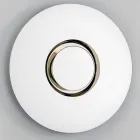 Ronde design wandspiegel van goudkleurig metaal met middenstuk - Merale Viadurini