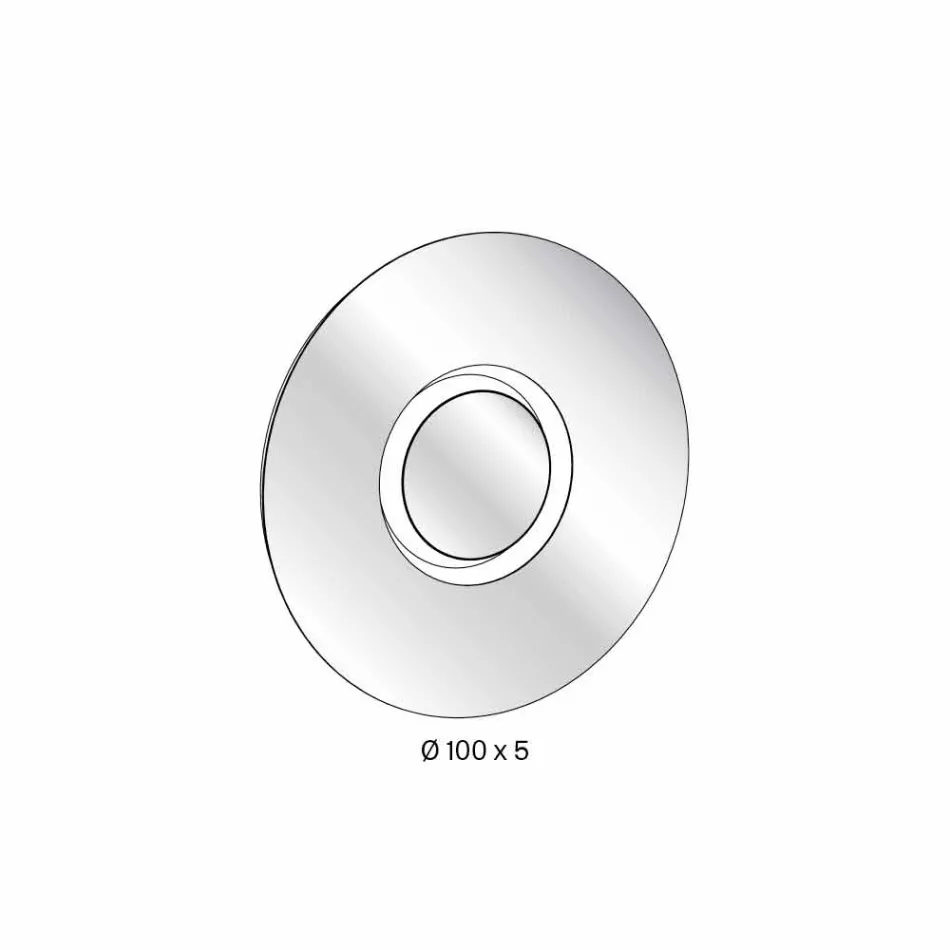 Ronde design wandspiegel van goudkleurig metaal met middenstuk - Merale Viadurini