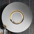 Ronde design wandspiegel in goudkleurig metaal, luxe gemaakt in Italië - Merale