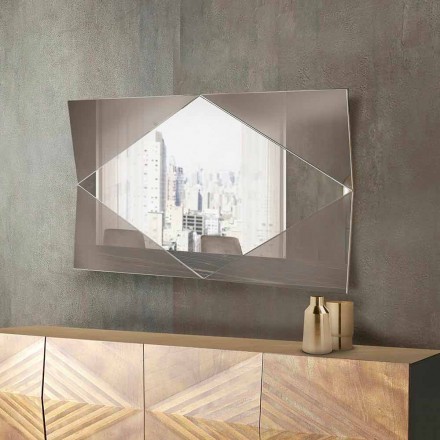 Wandspiegel in gebronsd of verzilverd glas Made in Italy - Monterosa Viadurini