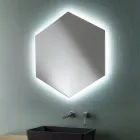 Gevormde moderne badkamer wandspiegel met hoogwaardig LED-licht - Crocchio Viadurini