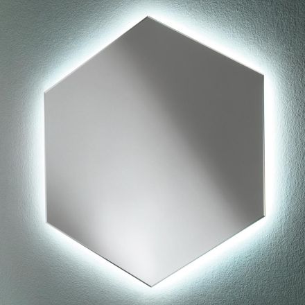 Gevormde moderne badkamer wandspiegel met hoogwaardig LED-licht - Crocchio Viadurini