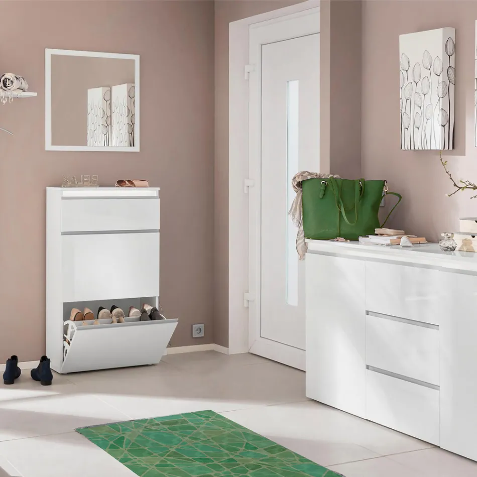 Vierkante wandspiegel met wit of antraciet frame - Emanuelito Viadurini