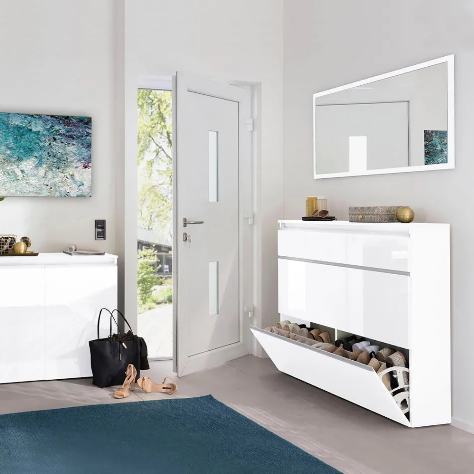 Rechthoekige wandspiegel met wit of antraciet frame - Emanuelito Viadurini