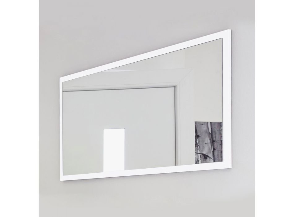 Rechthoekige wandspiegel met wit of antraciet frame - Emanuelito Viadurini