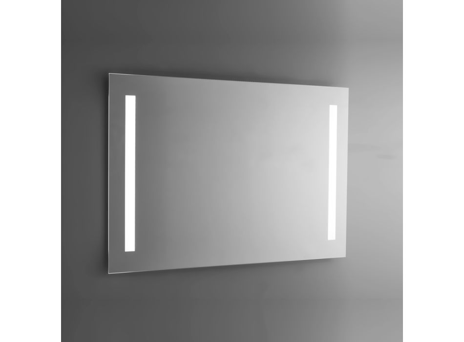 Badkamerspiegel van gepolijst draad met LED-achtergrondverlichting Made in Italy - Tony Viadurini
