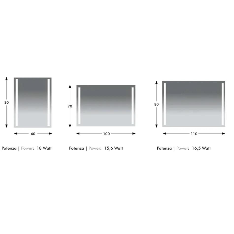 Badkamerspiegel van gepolijst draad met LED-achtergrondverlichting Made in Italy - Tony Viadurini