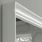 Wand badkamerspiegel met LED-licht en houten frame Made in Italy - Geppio Viadurini