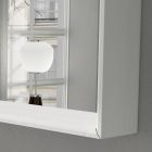 Wand badkamerspiegel met LED-licht en houten frame Made in Italy - Geppio Viadurini