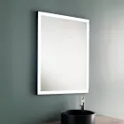 Wand badkamerspiegel met zwart metalen frame en LED Made in Italy - Chebeo Viadurini