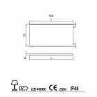 Badkamerspiegel met een modern design LED-licht met berijpte randen Veva Viadurini