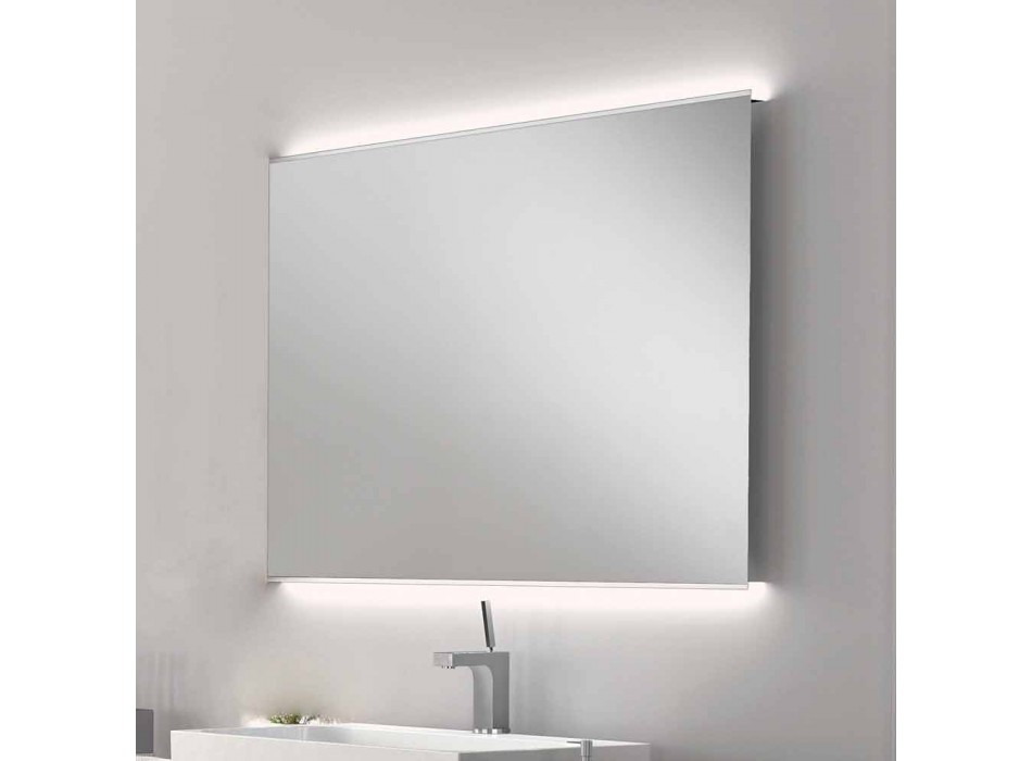 Badkamerspiegel met een modern design LED-licht met berijpte randen Veva Viadurini
