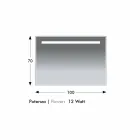 Wand-badkamerspiegel met frame in Simil-aluminium Made in Italy - Tobi Viadurini