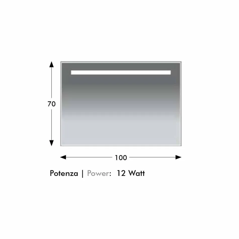 Wand-badkamerspiegel met frame in Simil-aluminium Made in Italy - Tobi Viadurini