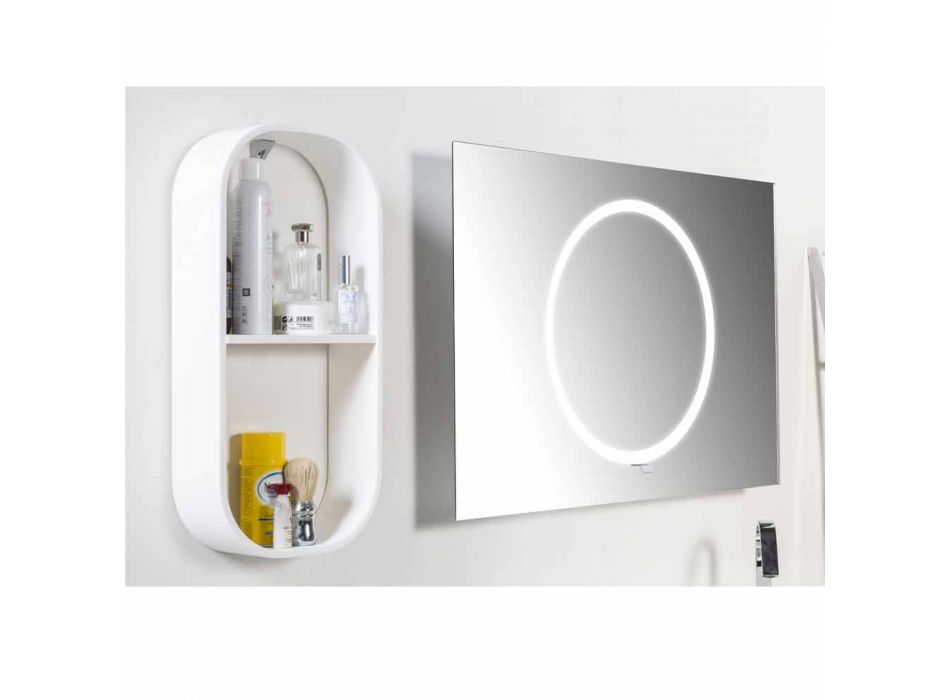 Wand badkamerspiegel met LED-verlichting - Dotta Viadurini