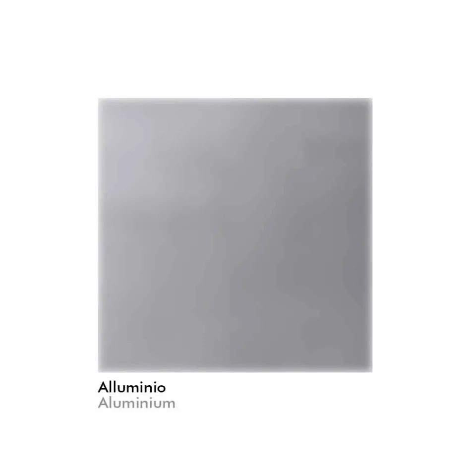 Badkamerspiegel van imitatie aluminium met achtergrondverlichting Made in Italy - Palau Viadurini