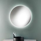 Minimale badkamerspiegel met ronde wand en 4000K LED-licht Made in Italy - Roteo Viadurini