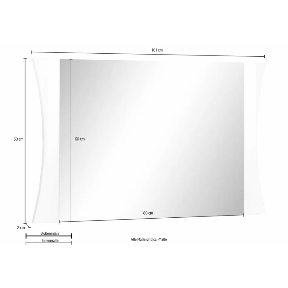 Slaapkamer Spiegel of Muur Entree Gebogen Design 2 Maten - Sabine Viadurini