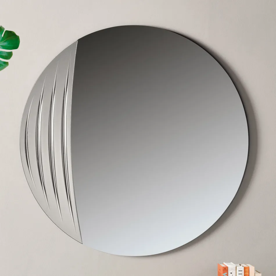 Ronde spiegel in twee maten en twee kleuren, gemaakt in Italië - Auren Viadurini