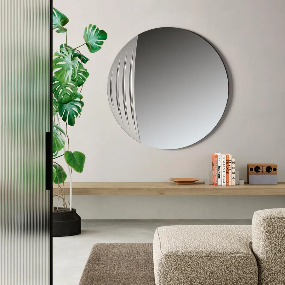 Ronde spiegel in twee maten en twee kleuren, gemaakt in Italië - Auren Viadurini