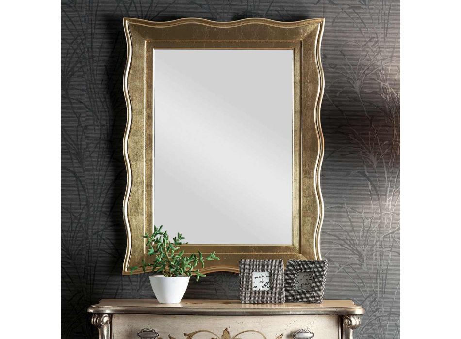 Klassieke spiegel met rechthoekig gouden frame Made in Italy - Florence Viadurini