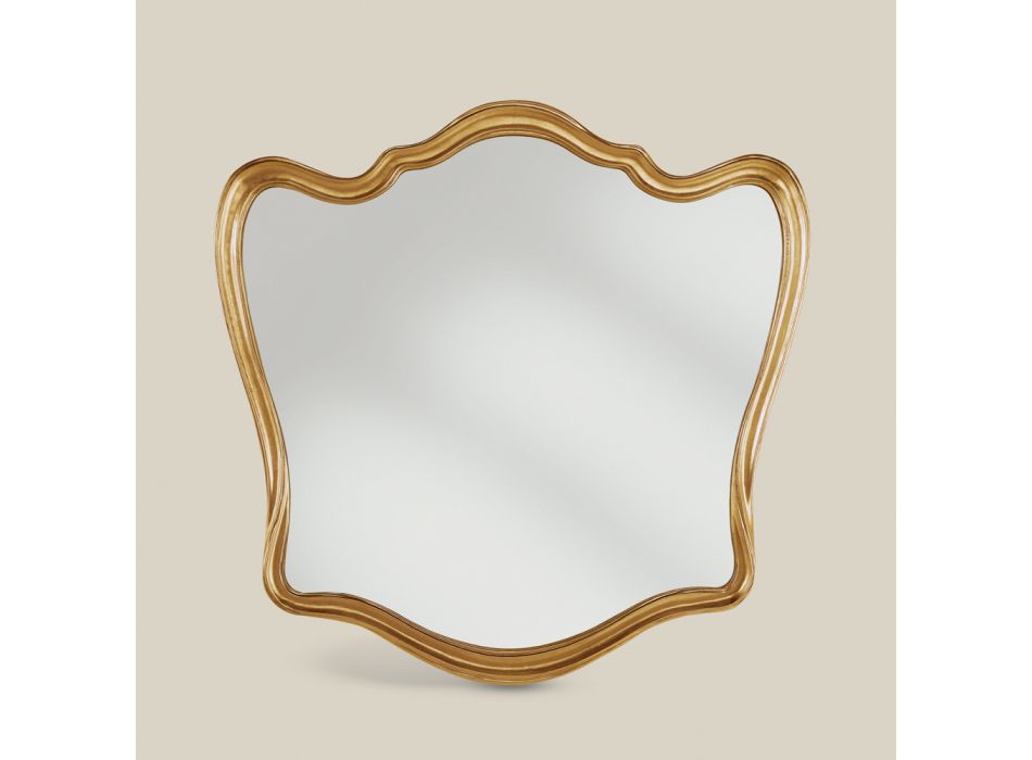 Klassiek spiegelvormig houten frame bladgoud Made in Italy - Jenny Viadurini