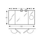 Spiegel met 2 beweegbare zijden en vergrotende spiegel Made in Italy - Nelson Viadurini