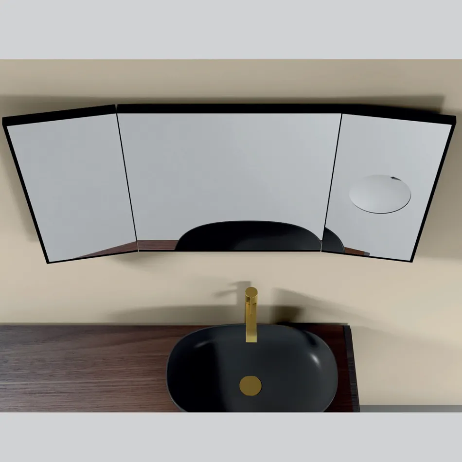 Spiegel met 2 beweegbare zijden en vergrotende spiegel Made in Italy - Nelson Viadurini