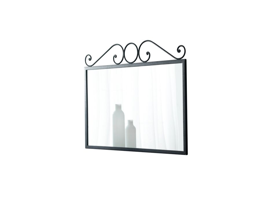 Spiegel met grafietzwart buisvormig ijzeren frame Made in Italy - Chester Viadurini