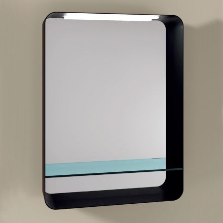Spiegel met metalen frame en glazen plank Made in Italy - Frida Viadurini