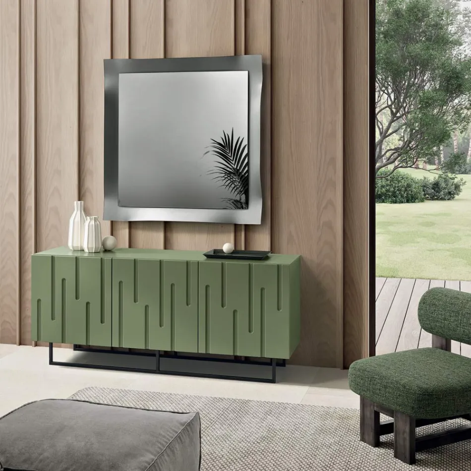 Spiegel met gevormd frame, verkrijgbaar in 3 maten en 2 kleuren - Carolina Viadurini