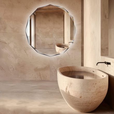 Diamantgeëtste spiegel met afgeschuinde rand - Excelsior Viadurini