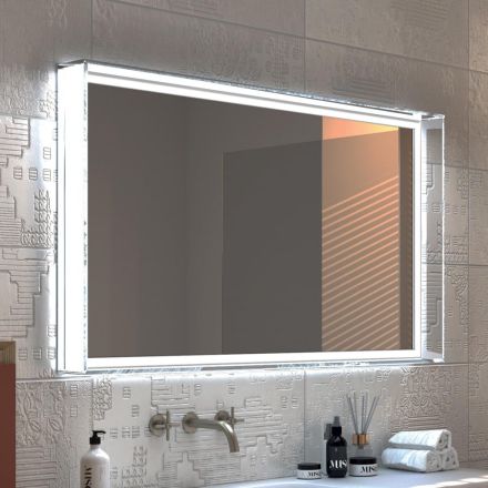 Spiegel met geïntegreerde verlichting en kristallen frame Made in Italy - Isaac Viadurini