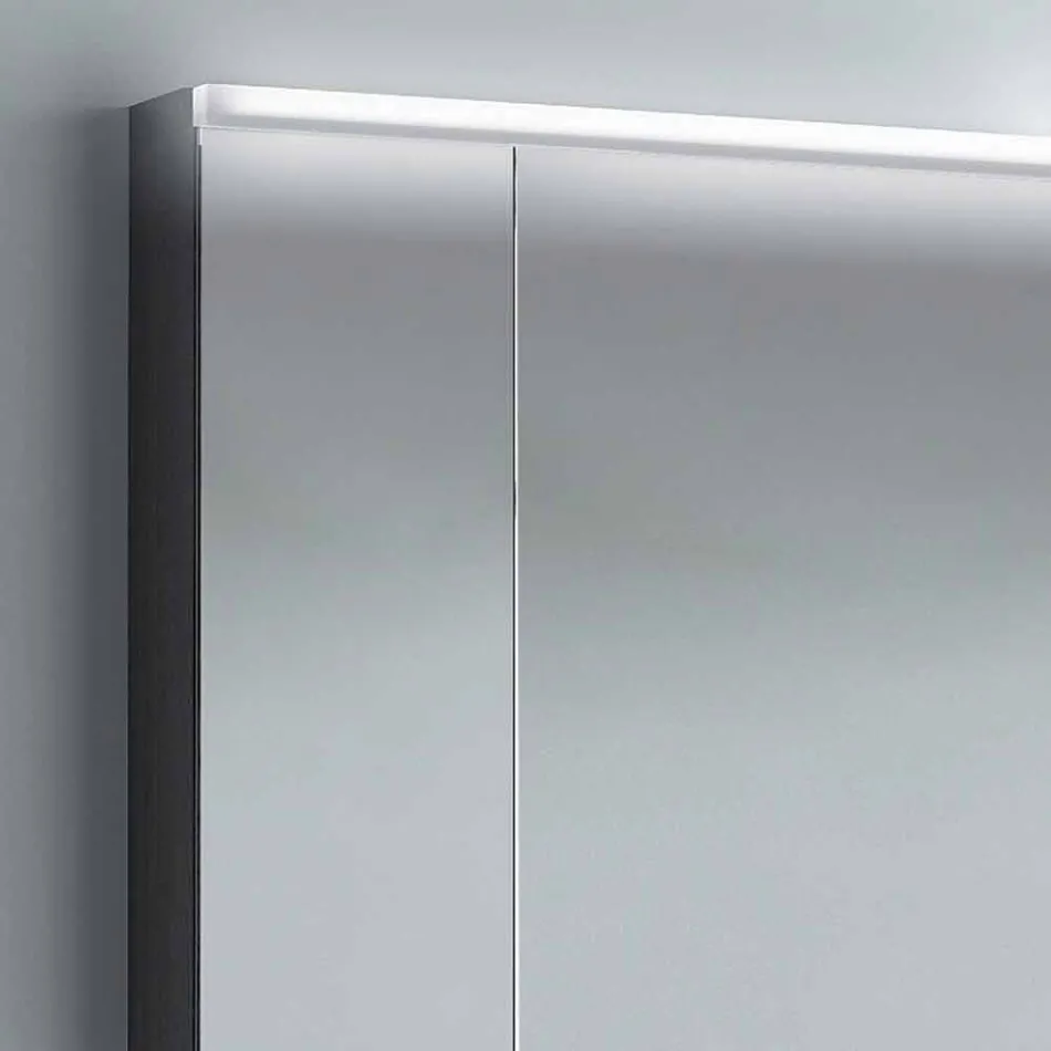 Spiegelkast 2 deuren modern design, LED-verlichting, Carol Viadurini