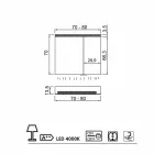 Spiegelkast 2 deuren modern design, LED-verlichting, Carol Viadurini