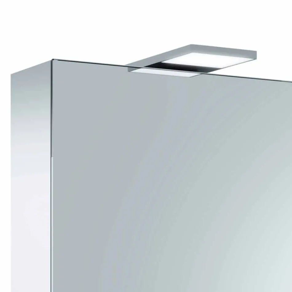 Containerspiegel met 3 deuren met 9 interne planken en LED-verlichting - ratel Viadurini