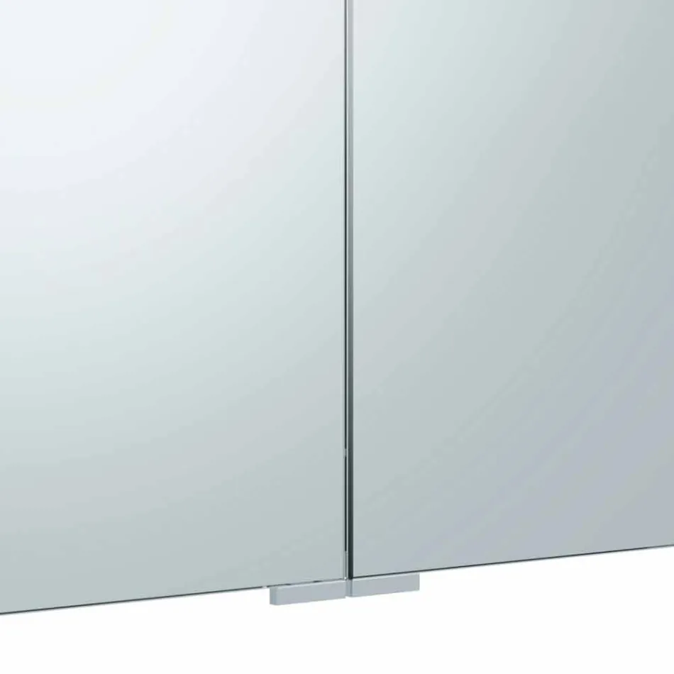 Containerspiegel met 3 deuren met 9 interne planken en LED-verlichting - ratel Viadurini