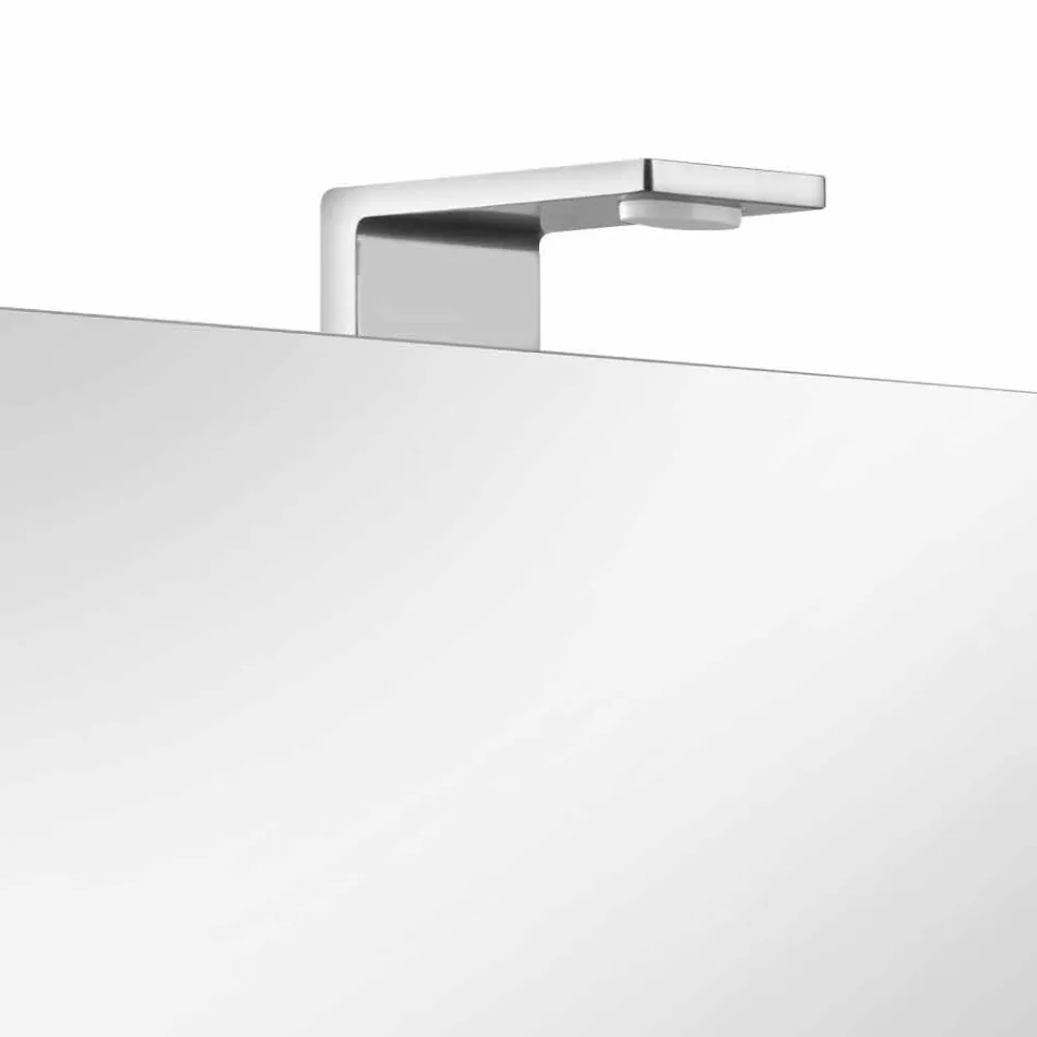 Spiegelcontainer met 4 kristallen deuren met 12 planken en 4 LED-verlichting - Maxi Viadurini