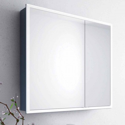Wandspiegel 2 moderne container deuren, LED-verlichting, Adele Viadurini