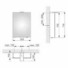 Wandopslagspiegel met scharnierende deur en LED-verlichting - ratel Viadurini