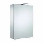 Wandopslagspiegel met scharnierende deur en LED-verlichting - ratel Viadurini