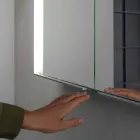 Moderne verzonken spiegelkast in zilver geverfd aluminium - Demon Viadurini