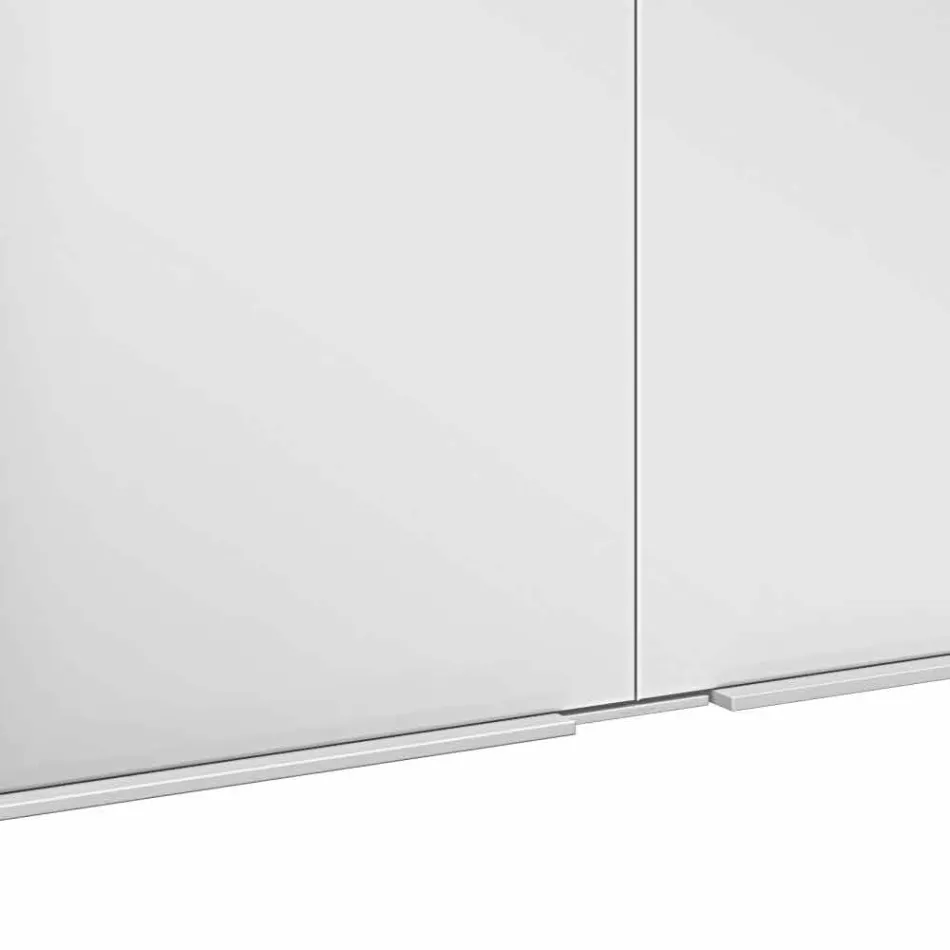 Moderne verzonken spiegelkast in zilver geverfd aluminium - Demon Viadurini