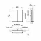 Moderne verzonken spiegelkast in zilver geverfd aluminium - Demon Viadurini