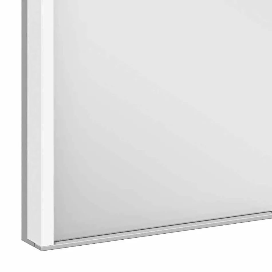 Moderne verzonken spiegelkast in zilver geverfd aluminium - Demon Viadurini