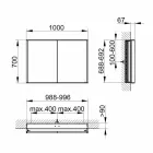 Moderne verzonken spiegelkast in zilver geverfd aluminium - Demon Viadurini