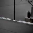 Moderne verzonken spiegelkast in zilver geverfd aluminium - Demon Viadurini