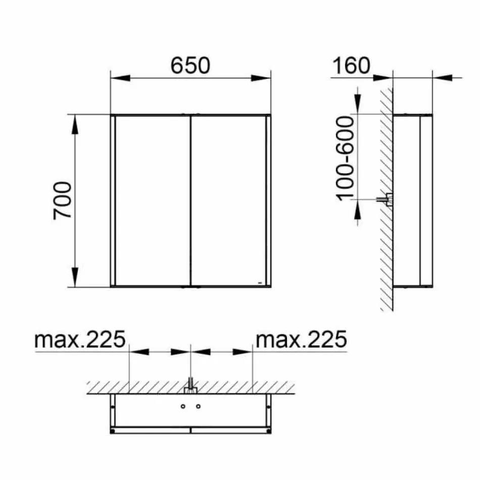 Wandspiegel in aluminium met LED-verlichting - Demon Viadurini