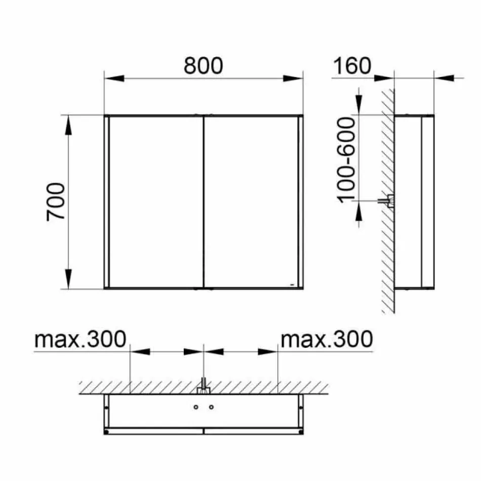 Wandspiegel in aluminium met LED-verlichting - Demon Viadurini